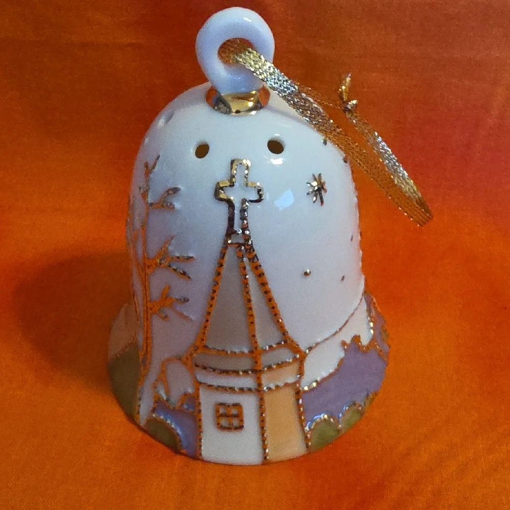 Holiday Ceramic Bell Shaped Scent Ball Ornament
